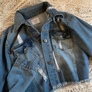 Cropped jean jacket